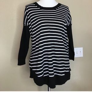 J. CREW Striped Drapey Sweater with Pipe Sleeves S